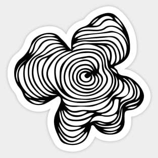 Tree Rings: Black and White Topography Contour Line Art Graphic Wood Pattern Sticker